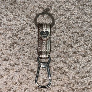 Coach metallic heart key chain
